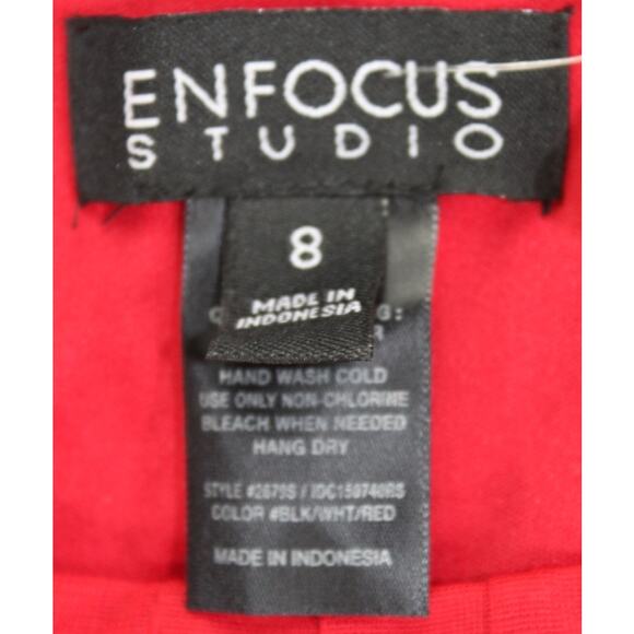 NWT Enfocus Studio Red & Polka Dot Faux Two-Piece Dress Size 8 - Picture 3 of 6